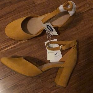 Faux Suede Ankle Strap Heels